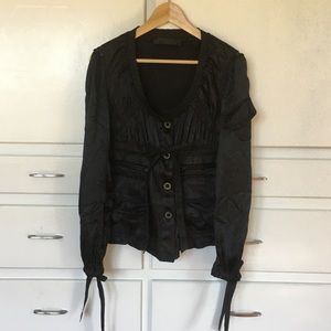 Donna Karen Silk Black Blouse